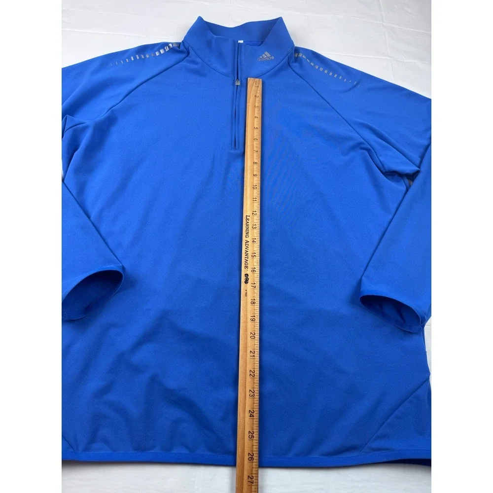 Adidas Golf Puremotion Mens XL Blue Quarter Zip Pullover‎ Reflective Jacket